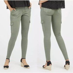 SPANX Stretch Twill Ankle Cargo Pants High Rise Green Women's Size M